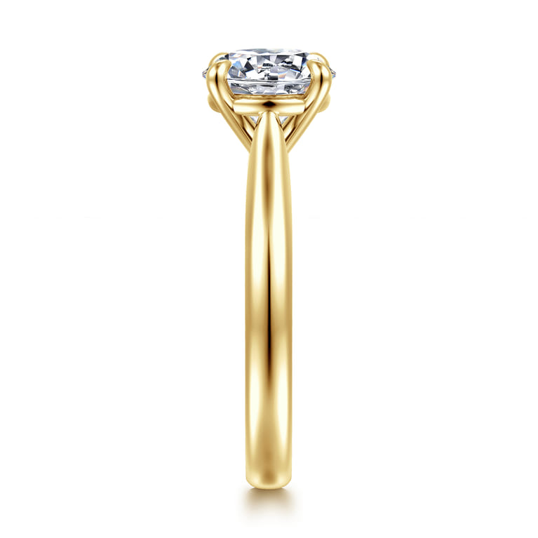 Bena - 14K Yellow Gold Round Solitaire Diamond Engagement Ring - Shot 4