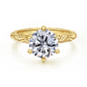 Isolde - 14K Yellow Gold Round Solitaire Diamond Engagement Ring