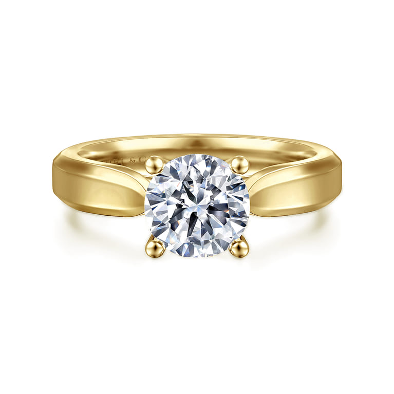 Jamie - 14K Yellow Gold Round Diamond Engagement Ring - Shot 1