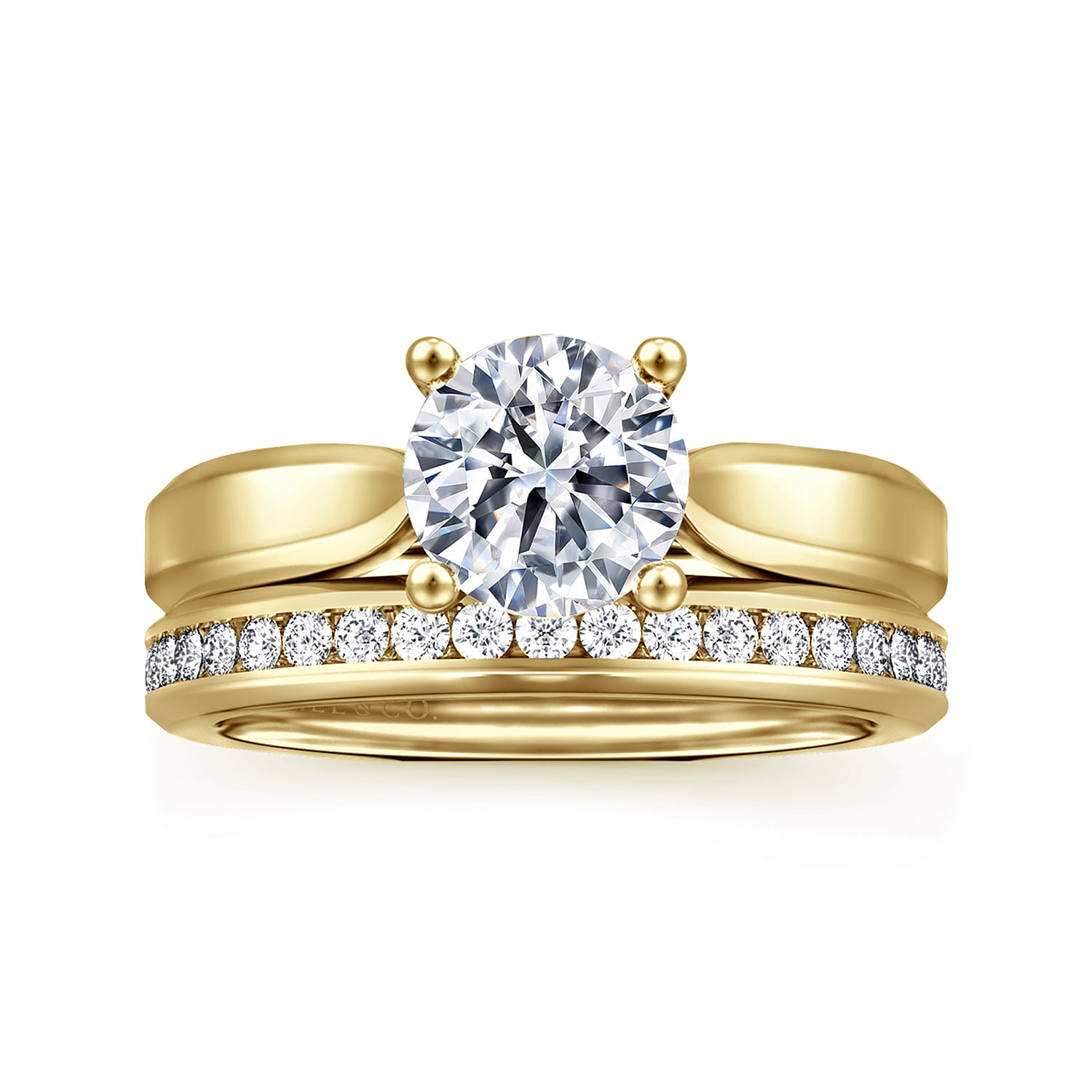 Jamie - 14K Yellow Gold Round Diamond Engagement Ring - Shot 4