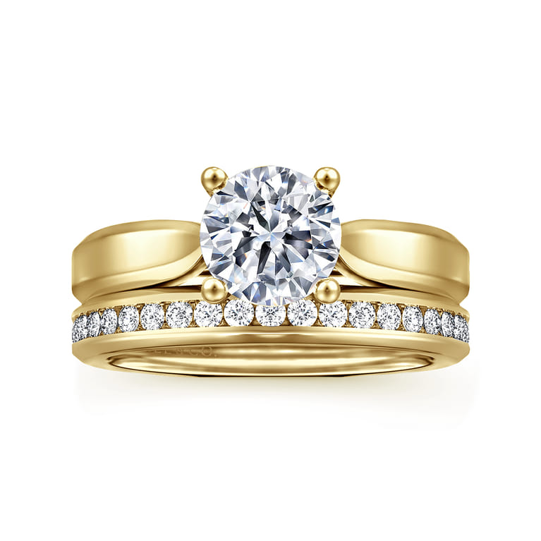 Jamie - 14K Yellow Gold Round Diamond Engagement Ring - Shot 4