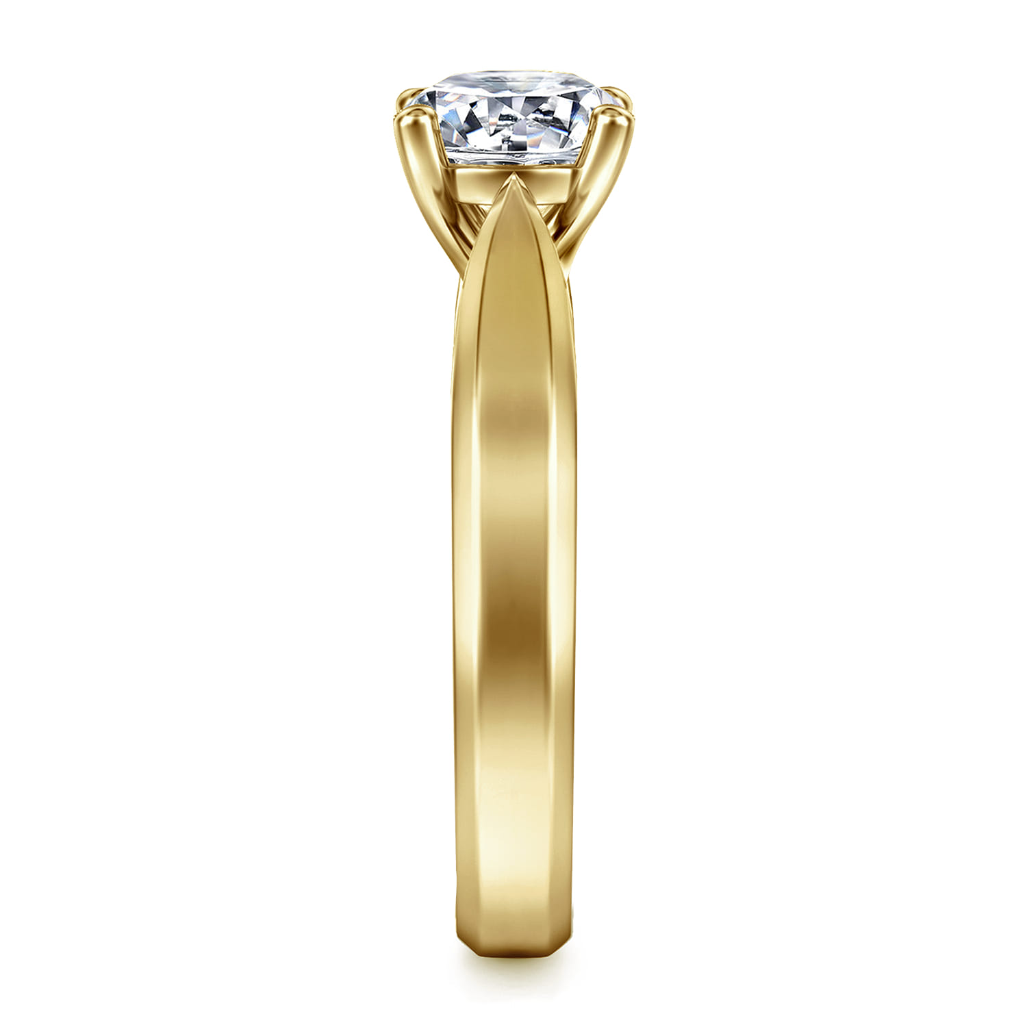 Jamie - 14K Yellow Gold Round Diamond Engagement Ring - Shot 5