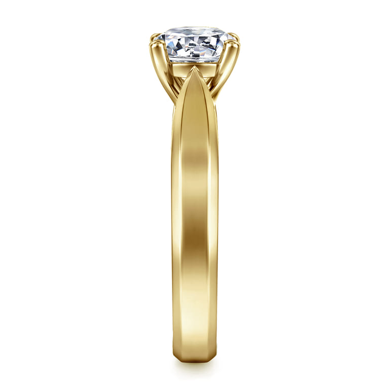 Jamie - 14K Yellow Gold Round Diamond Engagement Ring - Shot 5