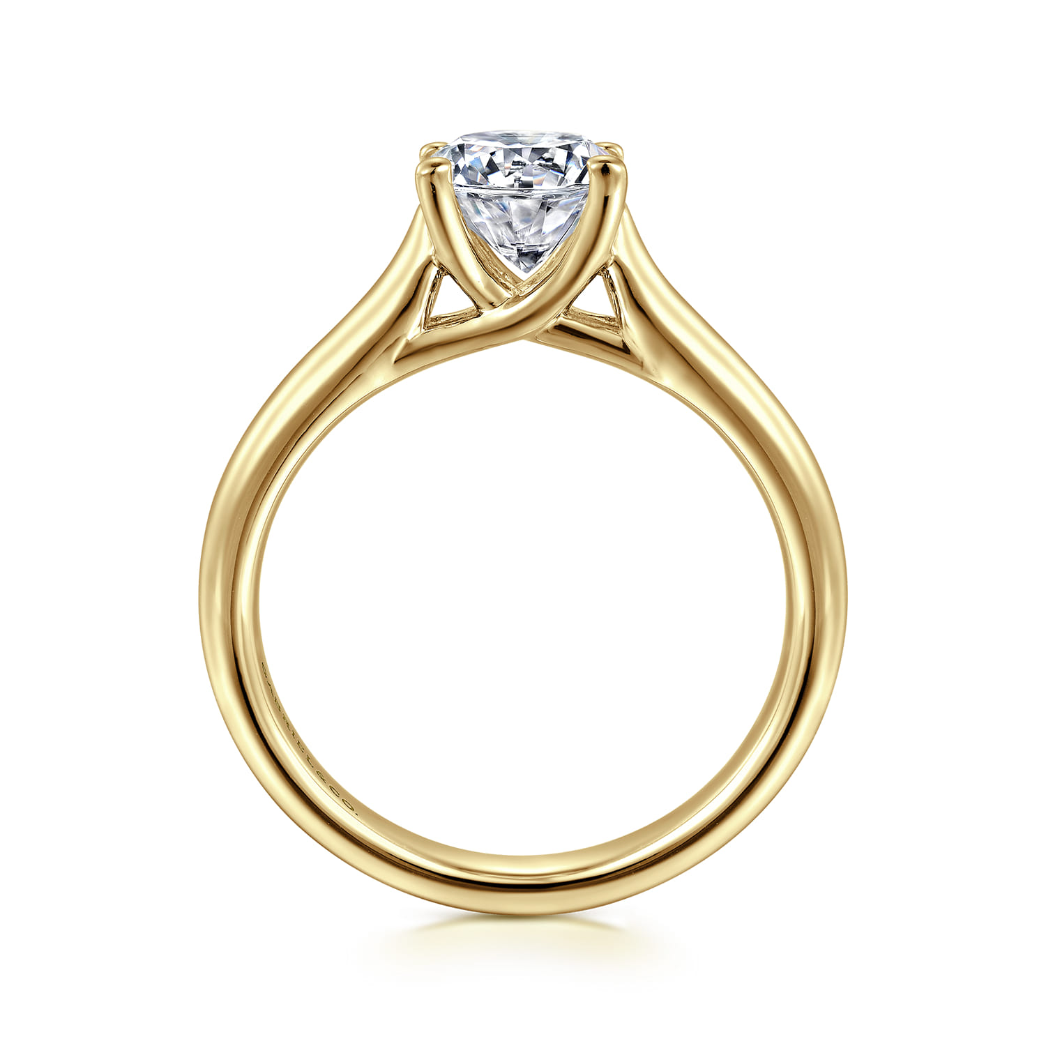 Helen - 14K Yellow Gold Round Diamond Engagement Ring - Shot 2