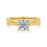 Maura - Vintage Inspired 14K Yellow Gold Round Solitaire Engagement Ring
