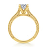 Maura - Vintage Inspired 14K Yellow Gold Round Solitaire Engagement Ring