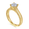 Maura - Vintage Inspired 14K Yellow Gold Round Solitaire Engagement Ring