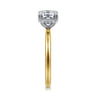 Cari - 14K White-Yellow Gold Cushion Diamond Engagement Ring - 0.07 ct