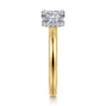 Sandi - 14K White-Yellow Gold East West Cushion Cut Diamond Engagement Ring - 0.1 ct