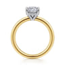 Austria - 14K White-Yellow Gold Cushion Cut Diamond Engagement Ring - 0.07 ct