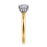 Austria - 14K White-Yellow Gold Cushion Cut Diamond Engagement Ring - 0.07 ct