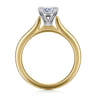 Lauren - 14K White-Yellow Gold Cushion Cut Diamond Engagement Ring