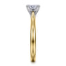Lauren - 14K White-Yellow Gold Cushion Cut Diamond Engagement Ring