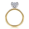 Cari - 14K White-Yellow Gold Elongated Cushion Diamond Engagement Ring - 0.08 ct