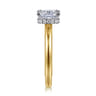 Sandi - 14K White-Yellow Gold Elongated Cushion Diamond Engagement Ring - 0.1 ct