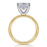Unite - 14K White-Yellow Gold Elongated Cushion Solitaire Diamond Engagement Ring
