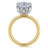 Unite - 14K White-Yellow Gold Elongated Cushion Solitaire Diamond Engagement Ring