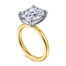 Unite - 14K White-Yellow Gold Elongated Cushion Solitaire Diamond Engagement Ring