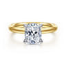 Unite - 14K White-Yellow Gold Elongated Cushion Solitaire Diamond Engagement Ring