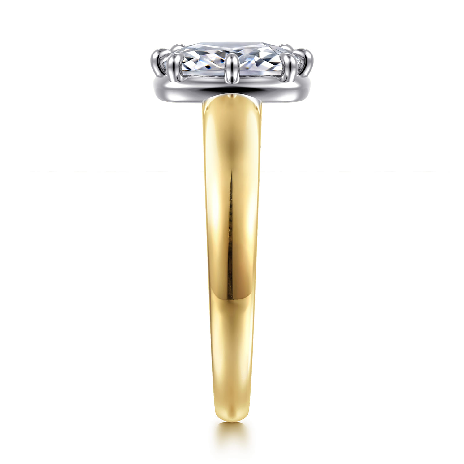 Elowen - 14K Yellow Gold Elongated Cushion Solitaire Diamond Engagement Ring - Shot 4