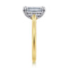 Ericka - 14K White and Yellow Gold Emerald Cut Diamond Engagement Ring - 0.15 ct