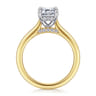 Ericka - 14K White and Yellow Gold Emerald Cut Diamond Engagement Ring - 0.12 ct