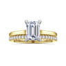 Ericka - 14K White and Yellow Gold Emerald Cut Diamond Engagement Ring - 0.12 ct