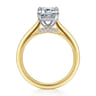 Ericka - 14K White and Yellow Gold Emerald Cut Diamond Engagement Ring - 0.13 ct