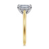Ericka - 14K White and Yellow Gold Emerald Cut Diamond Engagement Ring - 0.13 ct