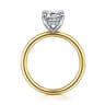Anuk - 14K White-Yellow Gold Emerald Cut Diamond Engagement Ring - 0.06 ct