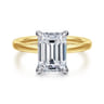 Austria - 14K White-Yellow Gold Emerald Cut Diamond Engagement Ring - 0.11 ct