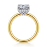 Austria - 14K White-Yellow Gold Emerald Cut Diamond Engagement Ring - 0.11 ct
