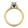 Ellis - 14K White-Yellow Gold Emerald Cut Diamond Engagement Ring