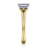 Ellis - 14K White-Yellow Gold Emerald Cut Diamond Engagement Ring
