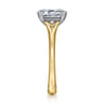 Ellis - 14K Mix of White and Yellow Gold Emerald Cut Diamond Engagement Ring