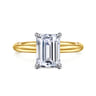 Lark - 14K White-Yellow Gold Emerald Cut Solitaire Engagement Ring