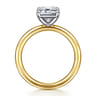 Lark - 14K White-Yellow Gold Emerald Cut Solitaire Engagement Ring