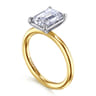 Lark - 14K White-Yellow Gold Emerald Cut Solitaire Engagement Ring