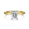 Lark - 14K White Yellow Gold Emerald Cut Solitaire Engagement Ring