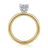 Lark - 14K White Yellow Gold Emerald Cut Solitaire Engagement Ring