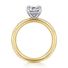 Lark - 14K White Yellow Gold Emerald Cut Solitaire Engagement Ring