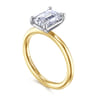 Lark - 14K White Yellow Gold Emerald Cut Solitaire Engagement Ring