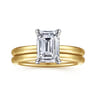 Lark - 14K White Yellow Gold Emerald Cut Solitaire Engagement Ring