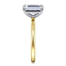 Evelina - 14K White-Yellow Gold Emerald Cut Solitaire Diamond Engagement Ring