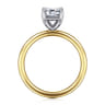 Tiana - 14K Yellow-White Gold Emerald Cut Solitaire Diamond Engagement Ring