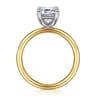 Unite - 14K White-Yellow Gold Emerald Cut Solitaire Diamond Engagement Ring