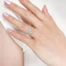Unite - 14K White-Yellow Gold Emerald Cut Solitaire Diamond Engagement Ring