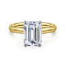 Unite - 14K White-Yellow Gold Emerald Cut Solitaire Diamond Engagement Ring