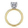 Unite - 14K White-Yellow Gold Emerald Cut Solitaire Diamond Engagement Ring