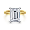 Unite - 14K White-Yellow Gold Emerald Cut Solitaire Diamond Engagement Ring